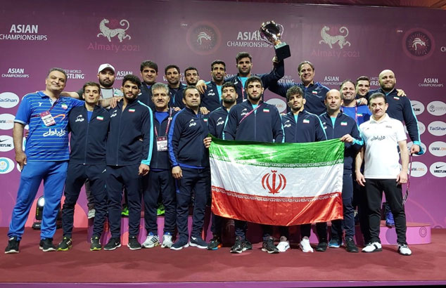 کشتی آزاد ایران قهرمان پیکارهای کشتی سال ۲۰۲۱ آسیا شد