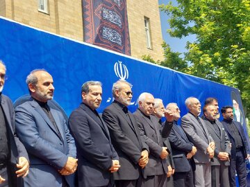 برگزاری مراسم وداع شهید امیرعبداللهیان در وزارت خارجه